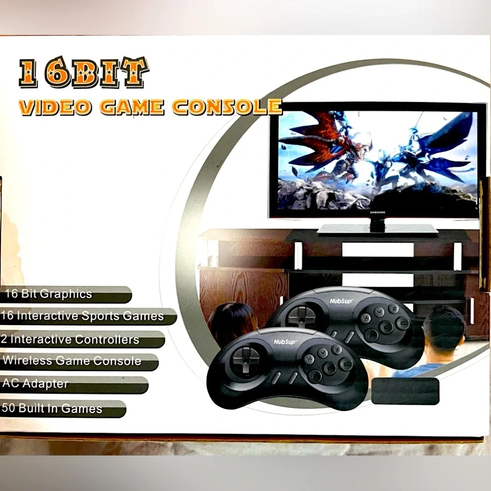 16BIT Mini HD Video Game Box. HDMI Plug & Play Console w/ 2 Wireless Controllers